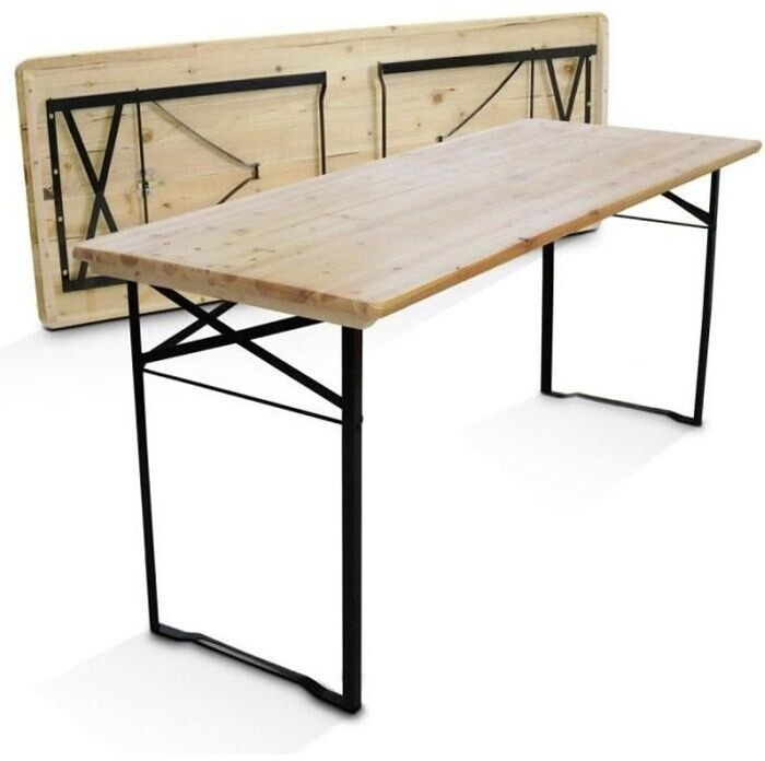 Oviala Table de jardin pliante bois 180 x 60 x 75 cm