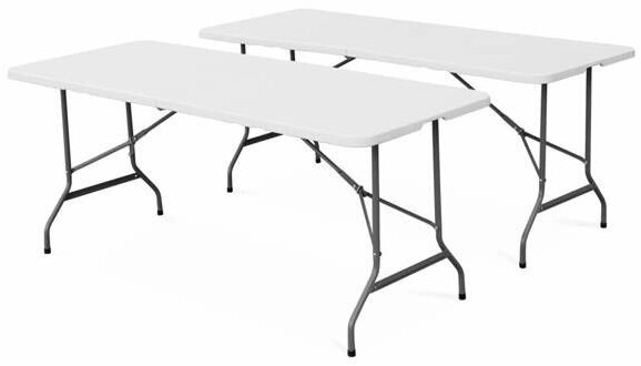 sweeek Table de jardin pliante 180 x 69.5 x 73.5 cm blanc