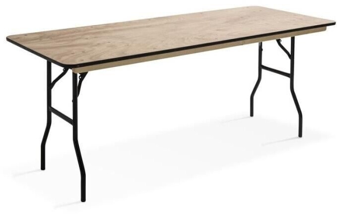 Oviala Table de jardin pliante bois acier 200 x 80 x 75 cm