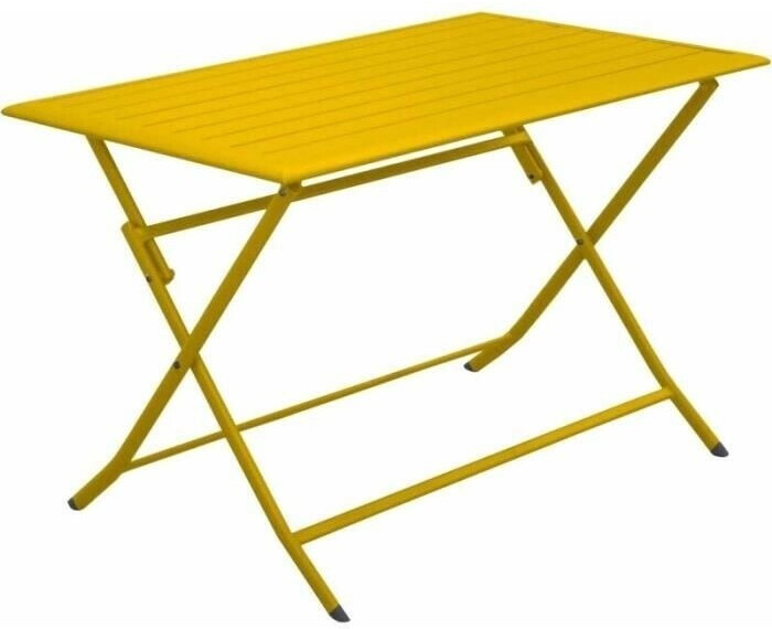 Proloisirs Table de jardin pliante Lorita acier aluminium 110 x 70 cm jaune