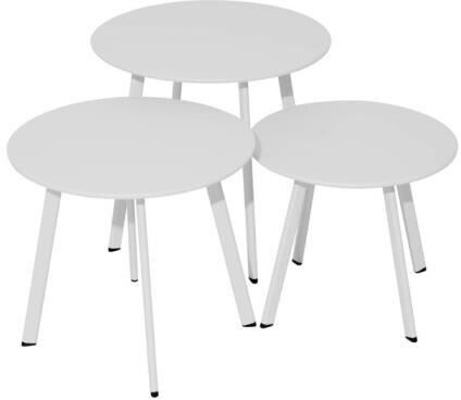 Proloisirs Table basse de jardin Massai acier 45 x 45 x 39 cm blanc