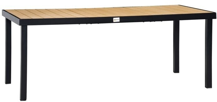 Outsunny Table de jardin aluminium 190 x 90 x 74 cm bois naturel