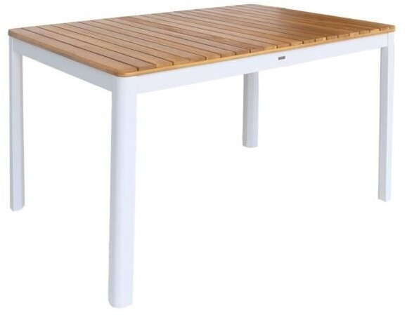 sweeek Table de jardin Senora 6 personnes 120 x 80 x 75 cm blanc