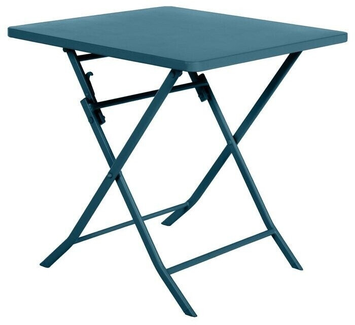 Hespéride Table de jardin pliante Greensboro carrée 70 x 70 x 71 cm bleu canard