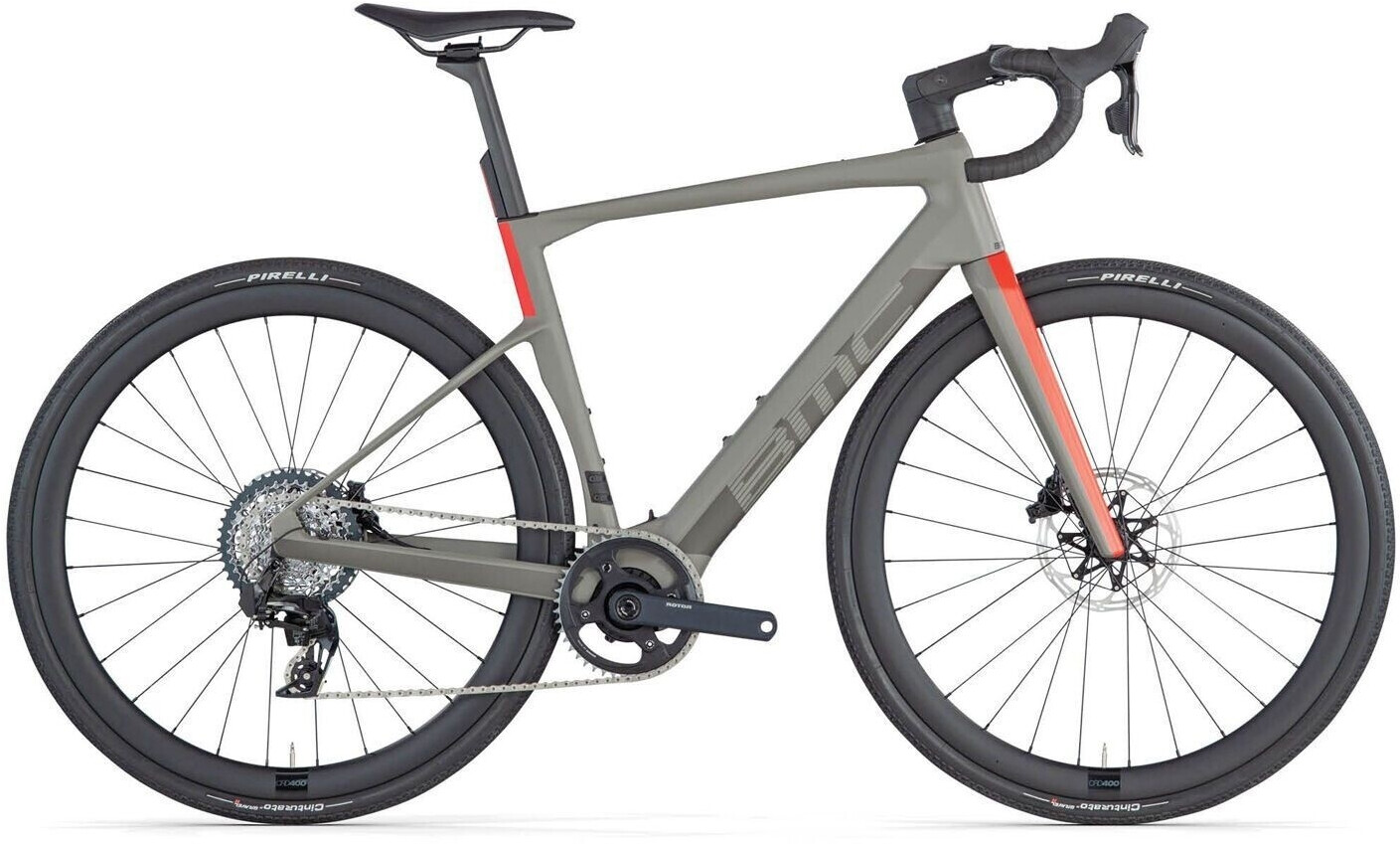 BMC ROADMACHINE 01 AMP X ONE (2025) rhino grey/neon red
