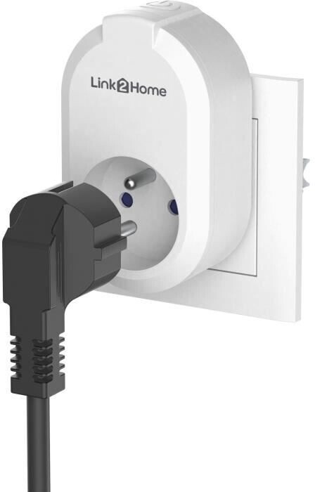 Link2Home Prise connectée 2 prises WiFi blanc