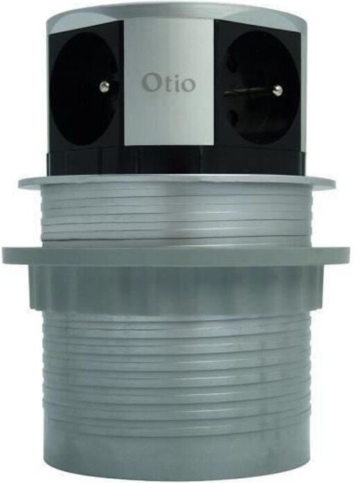 Otio Bloc escamotable 4 prises compact gris