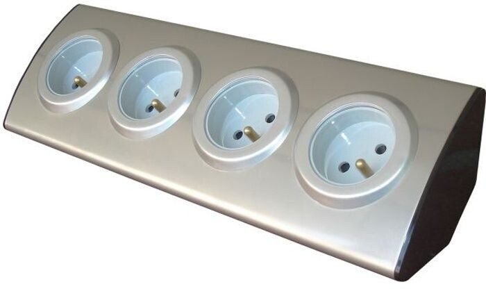 Zenitech Bloc multiprise cuisine 4 prises alu intérieur