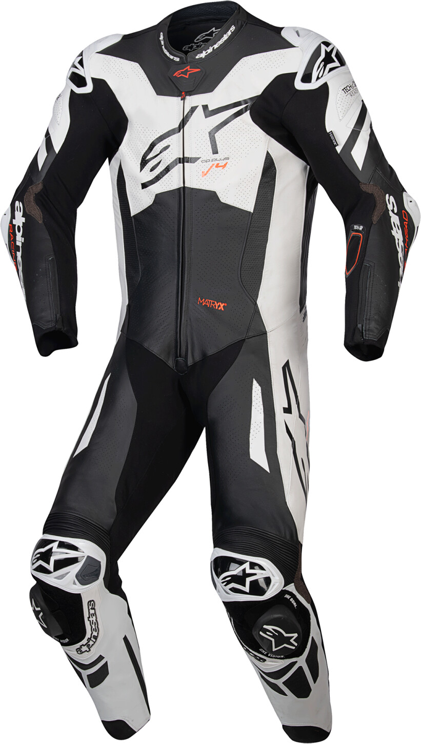 Alpinestars Gp Plus V4 Sprint 1Pc Leather Suit Black/White/Red Fluo