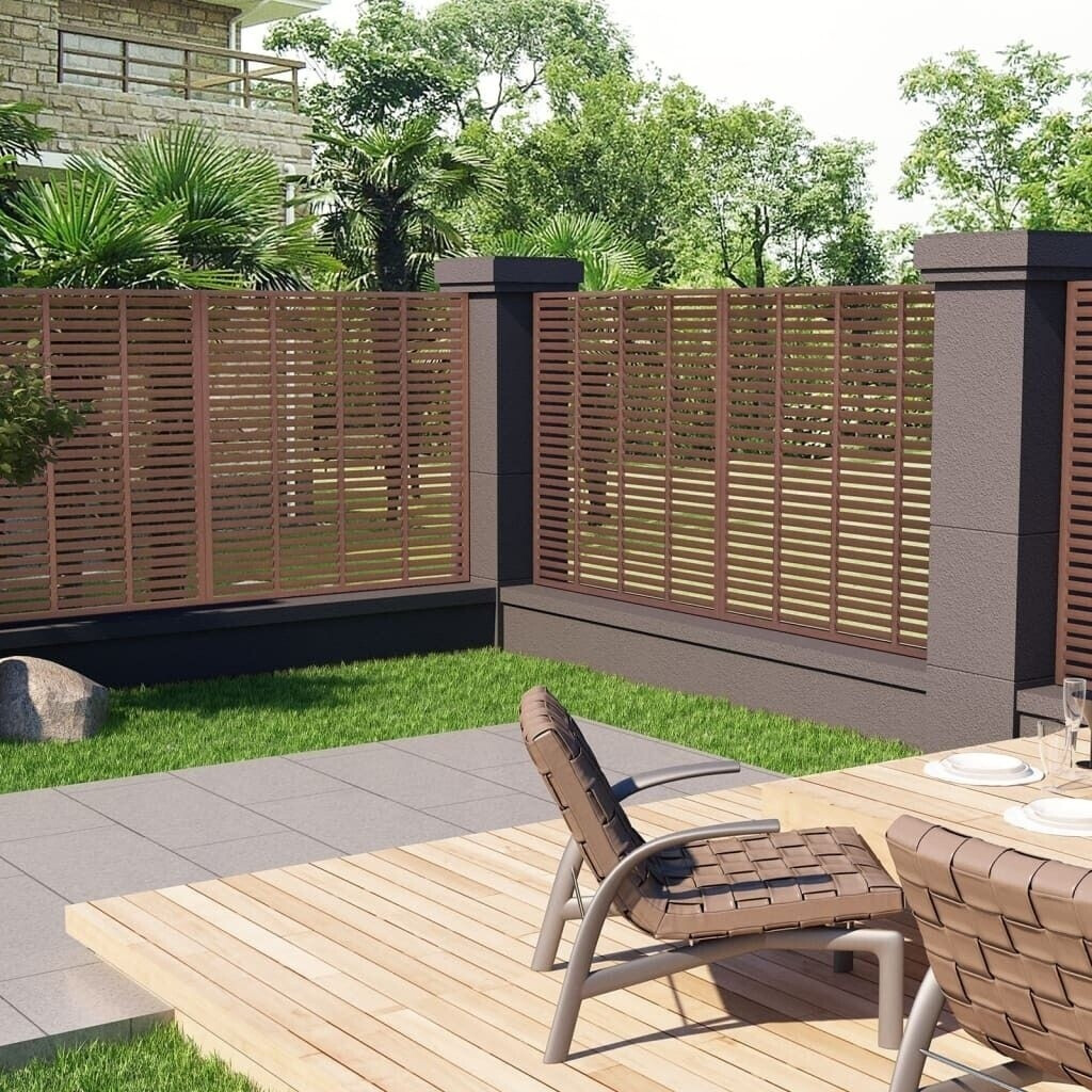 vidaXL Clôture à persiennes PVC 180 x 180 cm marron