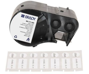 Brady Etiketten aus Nylongewebe, 12,7 mm x 25,4 mm, weiß, M5-117-499 (170932)