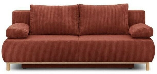 Generique Banquette convertible 3 places côtelé terracotta