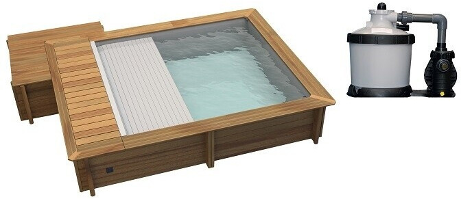 Procopi Piscine bois 420 x 350 cm couverture, coffre et filtre