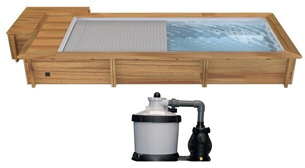 Procopi Piscine bois 600 x 250 cm couverture, coffre et filtre