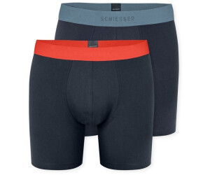 Schiesser 2PACK Long-Shorts - Confezione Da 2 Boxer A Pantaloncino In Jersey, 95% Cotone 5% Elastan