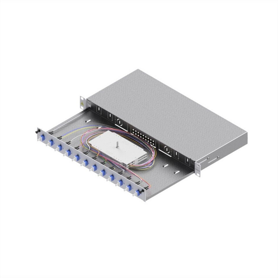 EasyLAN LSB1B225 19'' LWL Spleißbox 1HE 12 Ports 12x LC-Duplex OS2