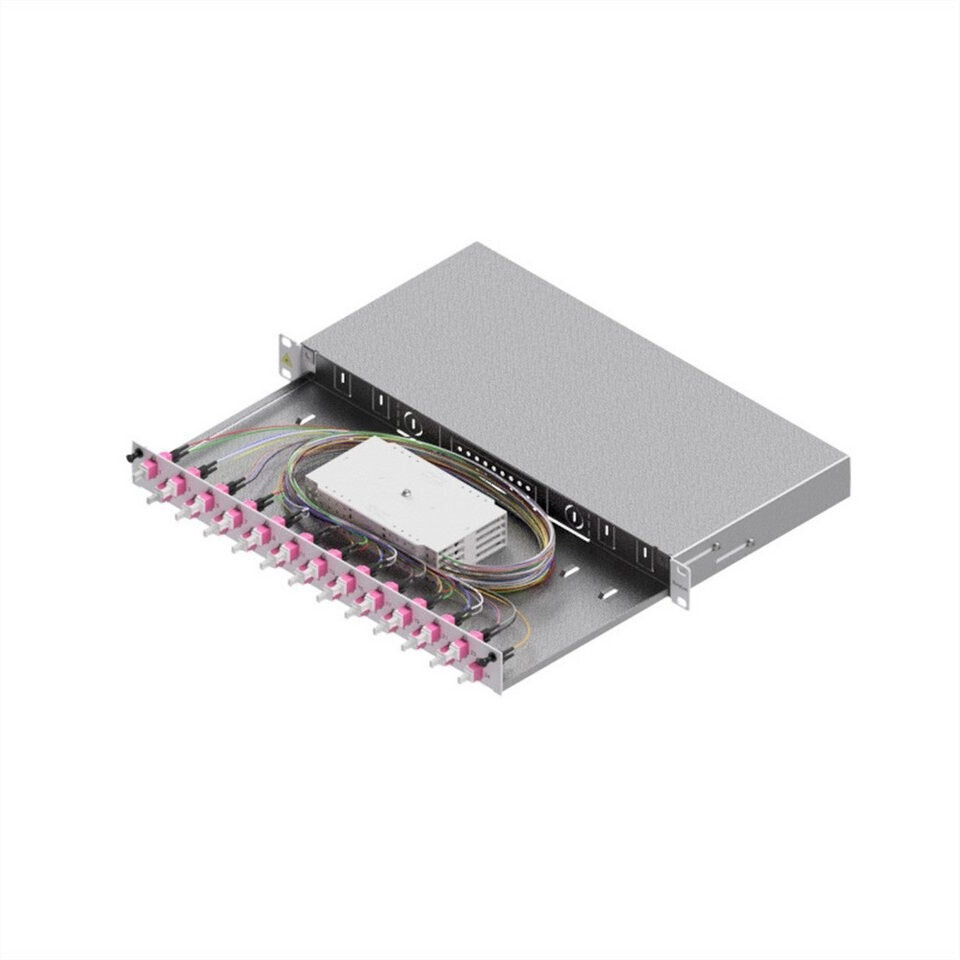 EasyLAN LSB1C334 19'' LWL Spleißbox 1HE 24 Ports 24x LC-Duplex OM4