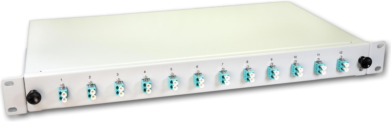 Lightwin LW 24G50OM3DLC 19'' LWL Spleißbox 12x LC Duplex OM3 1HE (SPBOX 24G50 OM3 DLC)