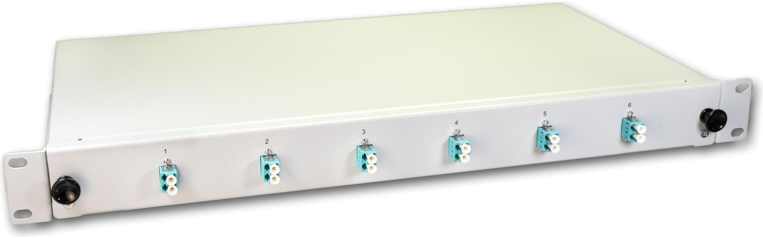 Lightwin LW 12G50OM3DLC 19'' LWL Spleißbox 6x LC Duplex OM3 1HE (SPBOX 12G50 OM3 DLC)