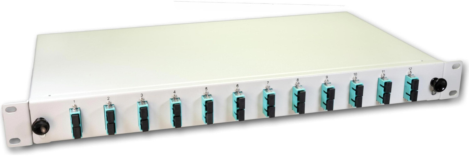 Lightwin LWL Spleißbox 24 Fasern 12x DSC Multimode 50/125µm OM3 Pigtail Kabel (SPBOX 24G50 OM3 DSC)