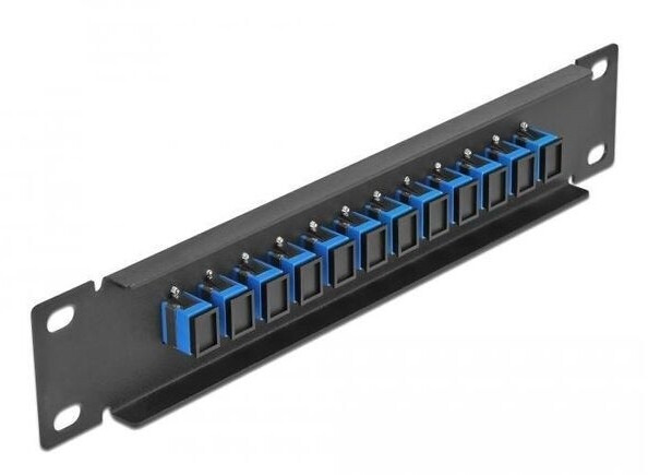 DeLock Patch Panel Schrankmontage SC SM X 12 Schwarz Blau 1U (66760)