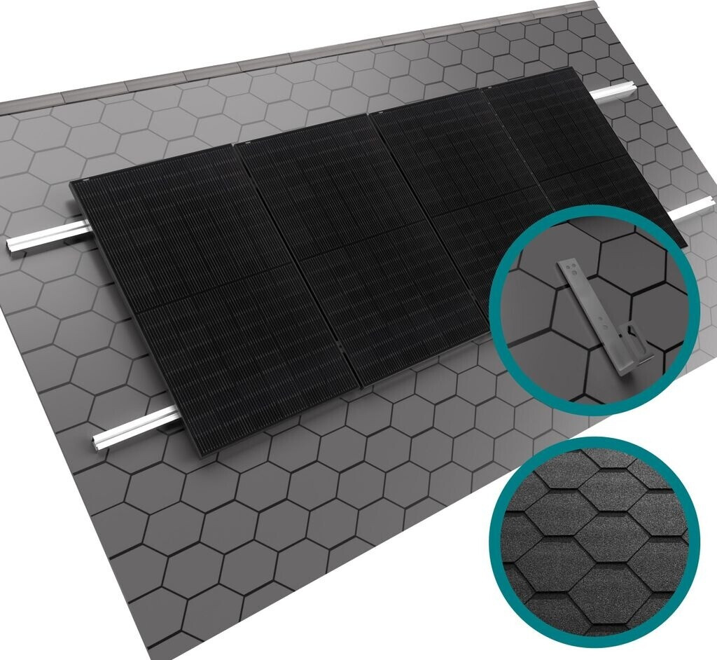 doitBau Solar module bracket for mounting on bitumen roof silver set of 2