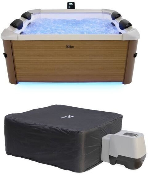 MSpa Spa rigide OSLO AMBER 6 places beige avec coussins et bâche