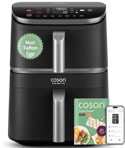 Airfryer Zubehör Für COSORI Turbo Tower Pro - Silikonformen, Pizzapfanne & Kucheneimer BPA-frei