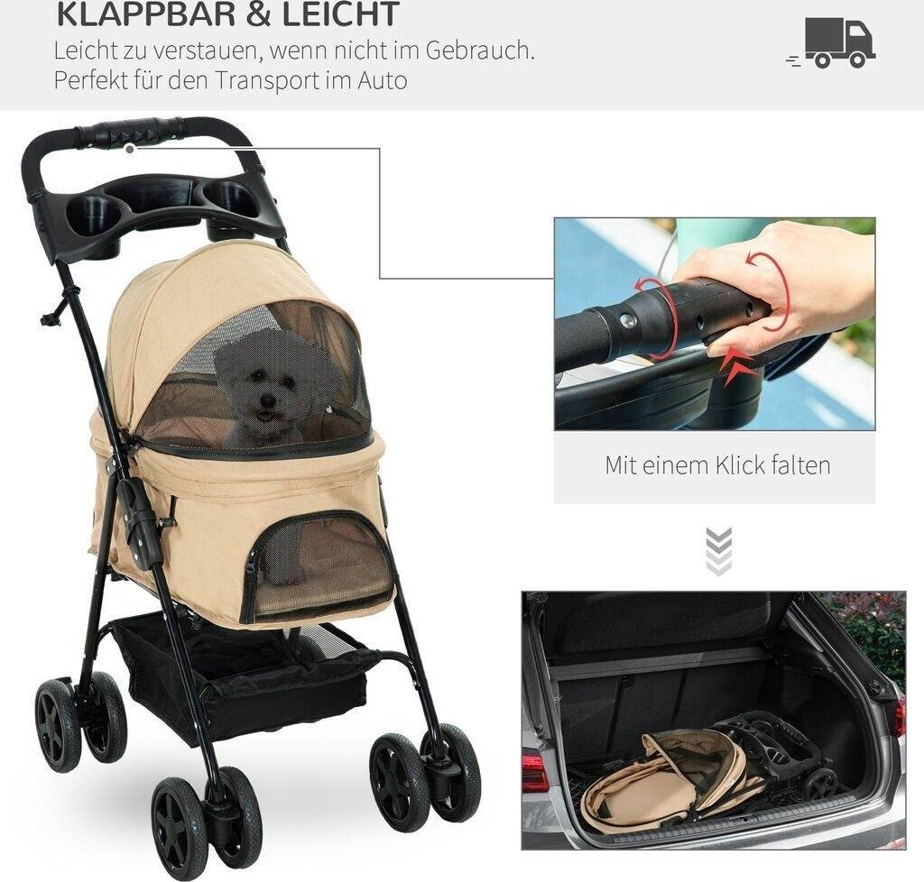 Pawhut Poussette pour chien Pawhut Poussette pour chien