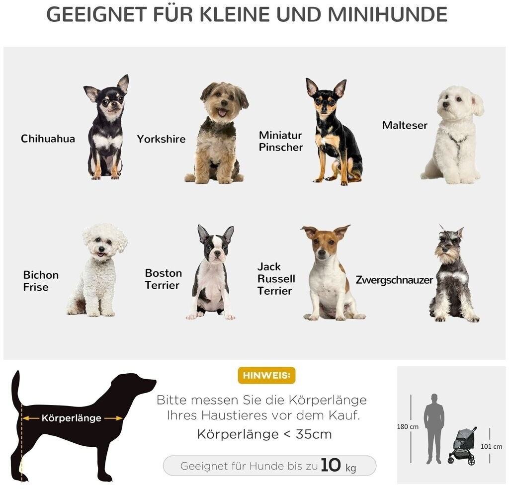 Pawhut Poussette pour chien Pawhut Poussette pour chien