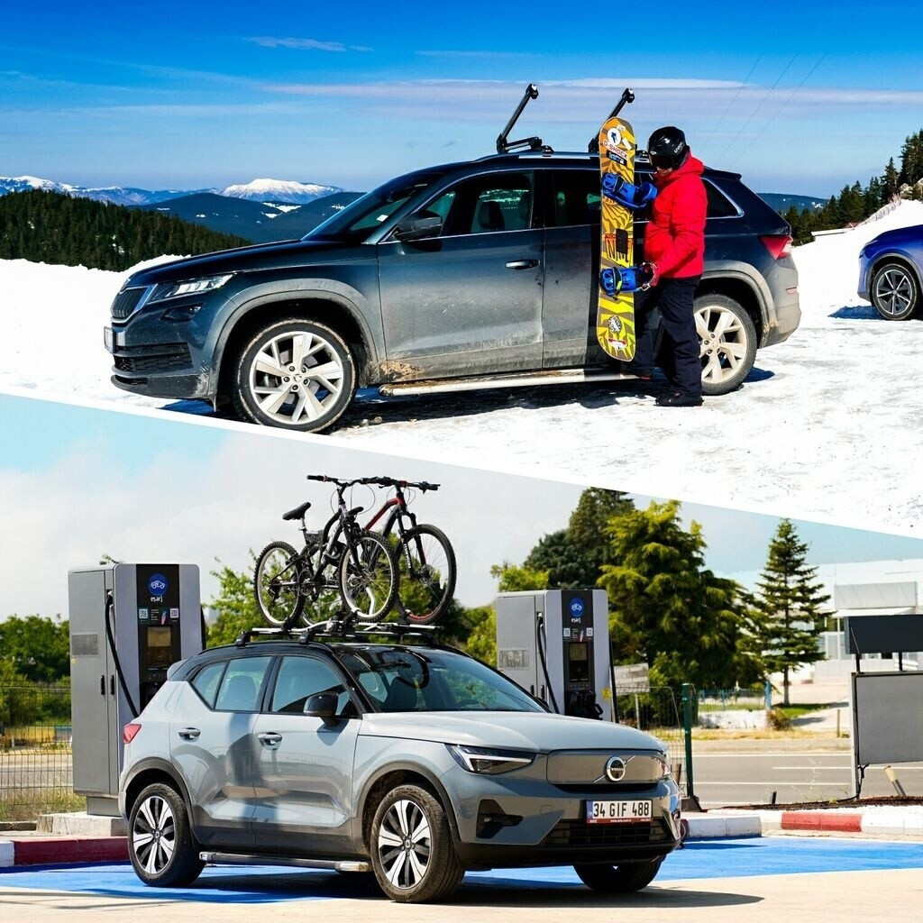 Portapacchi TURTLE Air2 Per KIA Niro EX (SG2 2023-2025) | Barre Tetto In Alluminio Grigio, Carico 75kg