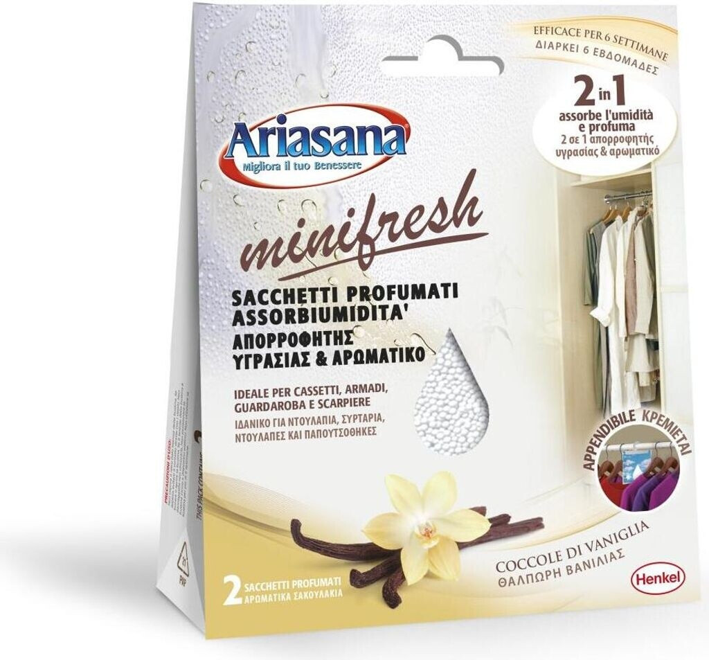 Ariasana Sacchetti profumati assorbiumidità vaniglia minifresh, 2 pz