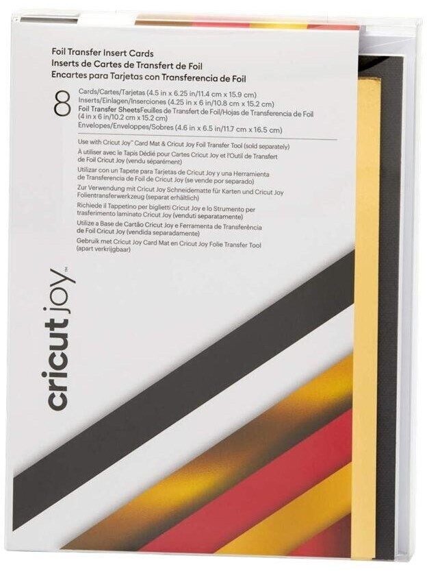 Cricut Grusskarte + Briefpapier Blankokarte Joy 11.4 x 15.9 cm Transfer Schwarz/Weiss (8 Stk.)