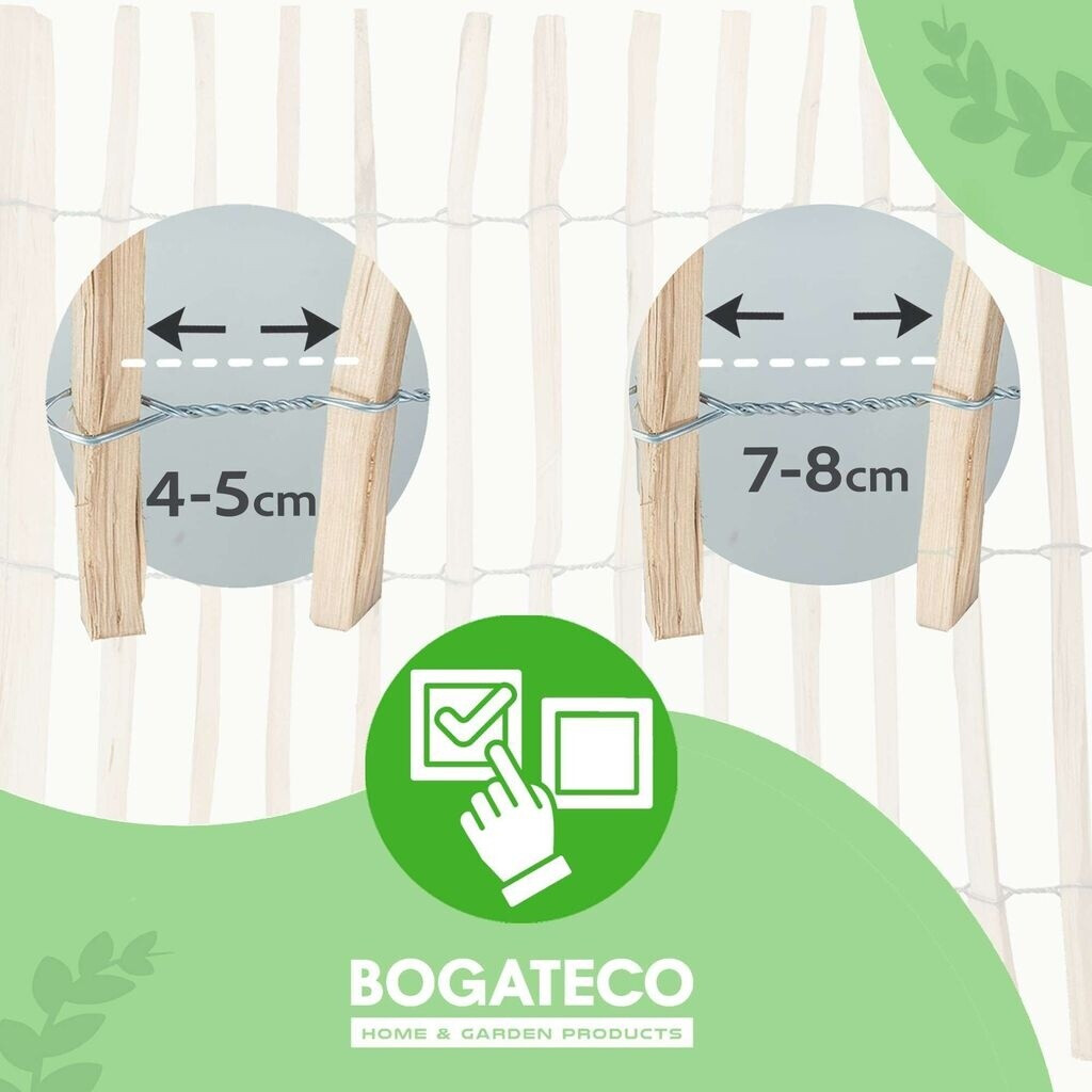 BOGATECO BOGATECO Staketenzaun Haselnuss Kastanie 120x500 cm - detail view