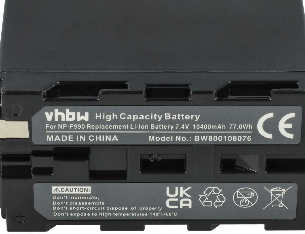 Vhbw Batteria Compatibile Con Sony CCD-TRV62, CCD-TRV65, CCD-TRV66, CCD- TRV67, CCD-TRV68 Fotocamera (7800mAh, 7,4V, Li-Ion), Presa USB-C