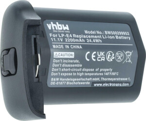 vhbw Akku kompatibel mit Canon EOS R3 1D X Mark III Kamera (2200 mAh 11,1 V Li-Ion)