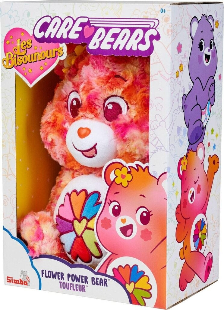 Simba Care Bears Potere Dei Fiori – Peluche 35 Cm Con Dolce Fiore Sul Pancino, Orsetto Del Cuore Colorato Stile Floreale, Da 0 Mesi