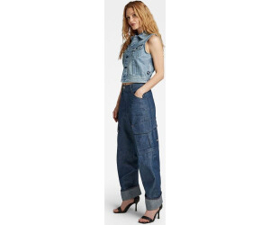 G-STAR RAW Cargo Cord 3D Pantaloni Boyfriend, Verde Shamrock, D23221-9706-2199, Taglia 34W Donna