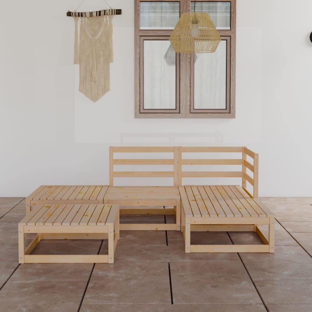 vidaXL 5tlg. GartenLoungeSet mit Kissen Kiefer Massivholz (3076530