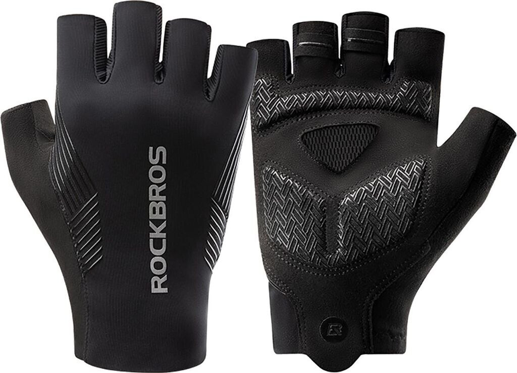 Rockbros Fahrradhandschuhe kurze Finger schwarz