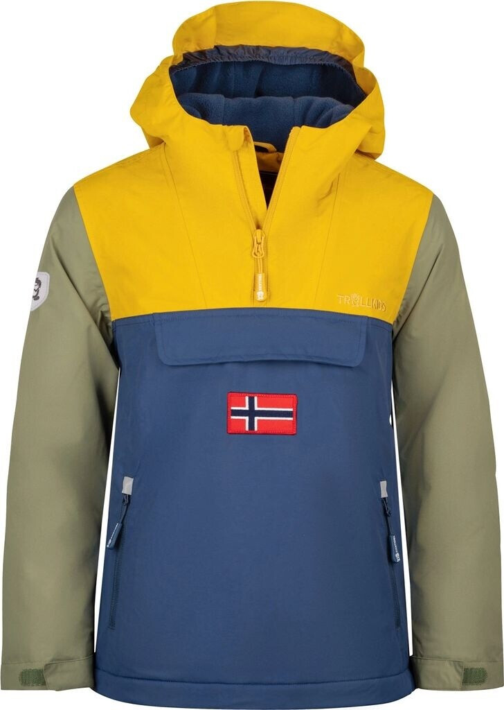 Trollkids Parka Mantel KIRKENES goldgelb mystikblau moos