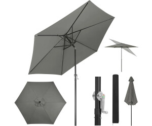 Woltu Parasol de plage hexagonal 240 cm gris foncé