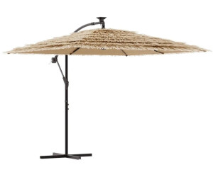 vidaXL Parasol droit carré 246 x 246 cm marron avec LED