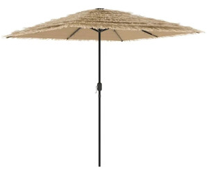 vidaXL Parasol droit carré 248 x 248 cm marron avec LED