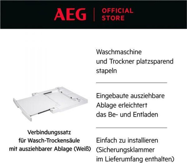 AEG Verbindungssatz Wasch- Trockensäule mit Auszugsplatte A1WYHSK2, Bild 6
