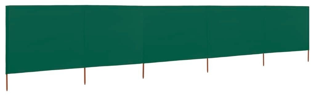 vidaXL 5-teiliges Windschutzgewebe 600 x 80 cm Grün (47155)