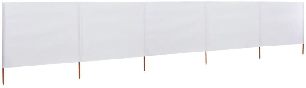 vidaXL 5-teiliges Windschutzgewebe 600 x 80 cm Sandweiß (47154)