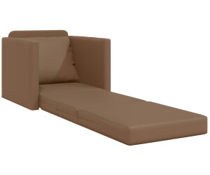 Canapé-lit 2-en-1 Crème Simili Cuir - Convertible Sofa Et Lit - Dimensions 74x77x81 Cm
