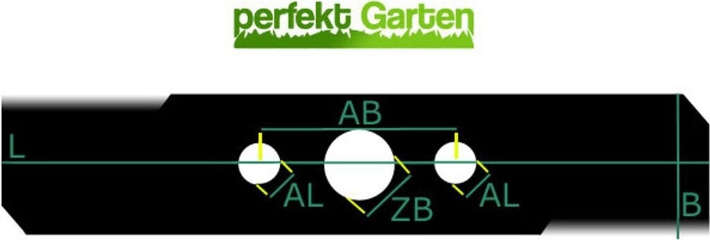 PerfektGarten PerfektGarten Lawn mower blade 41 cm for Grizzly ERM 1641 GT/ERM1641GT high wings - back view