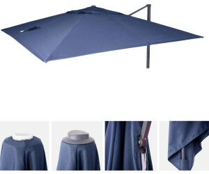 HWC Square parasol canopy 300 x 300 cm Blue